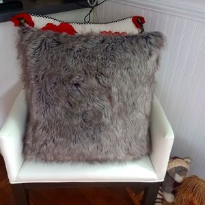 ARHAUS faux fur pillow with Duck feather and down insert 21"x 21"